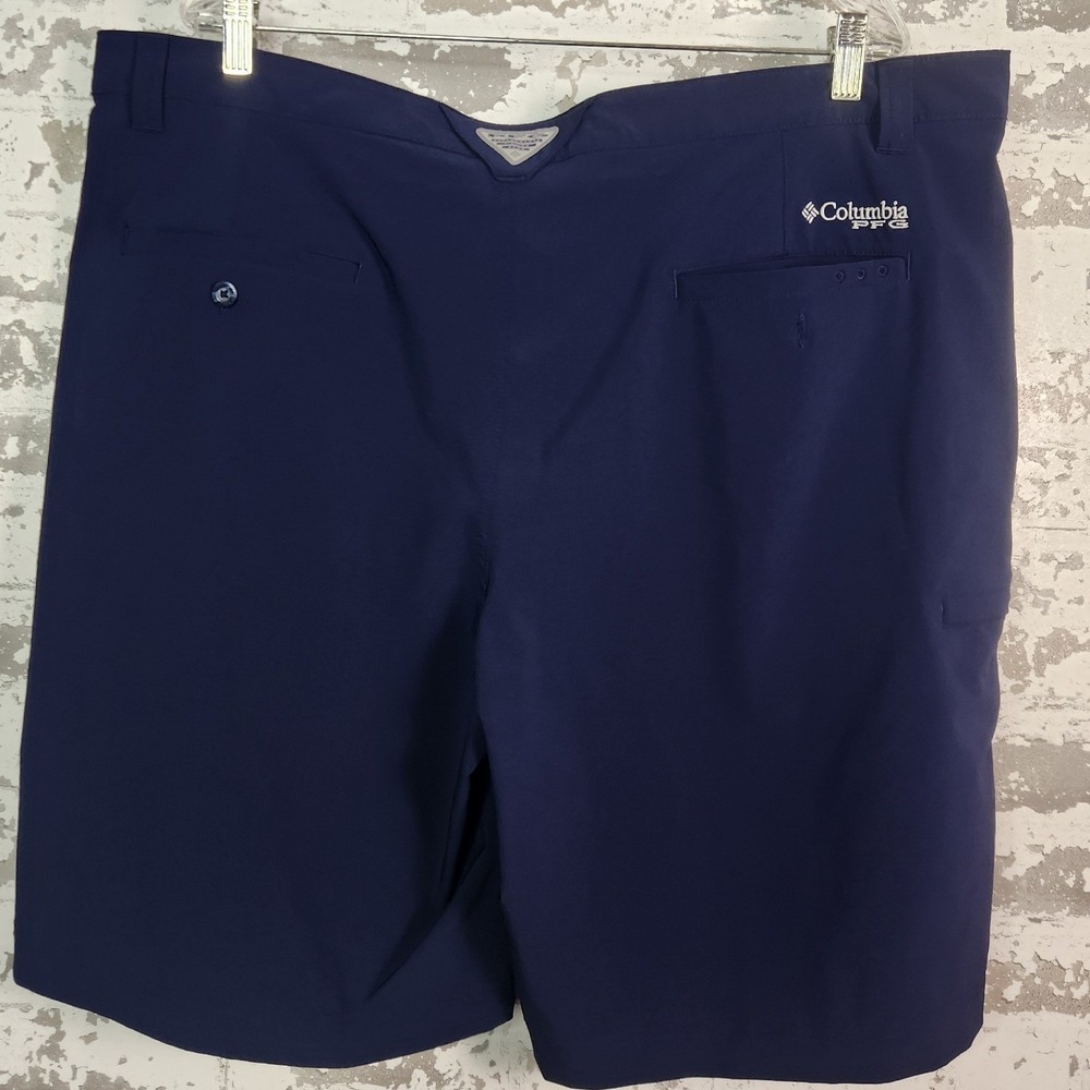 Columbia PFG Shorts Mens 42 Blue Performance Fishing Golf Outdoor Active Casual - Picture 2 of 11